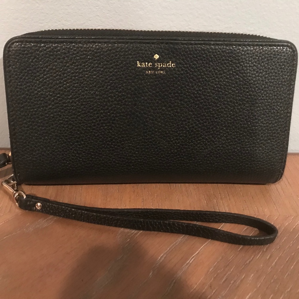 Kate Spade Staci Large Carryall Wristlet Clutch Wallet Black